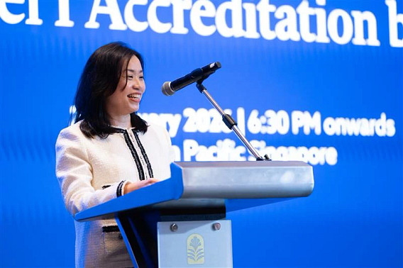 Carolyn Neo speaking at the IBF Funding event