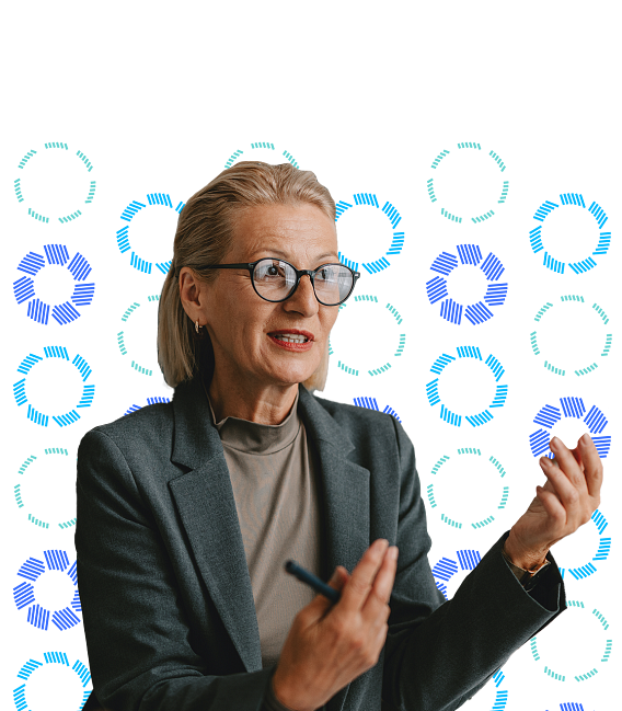 Woman explaining topic